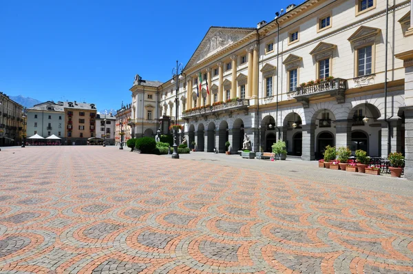 Aosta stad sqaure — Stockfoto