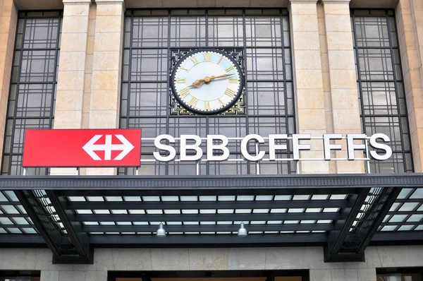 Sbb-Logo, Genfer Bahnhof — Stockfoto