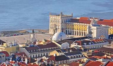 Lizbon, Portekiz ticaret Meydanı Üstten Görünüm