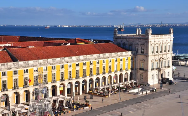 Top view of the Commerce square in Lisbon, Portugal — Stock Photo, Image