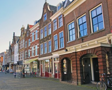 View of the street in city centre of Delft