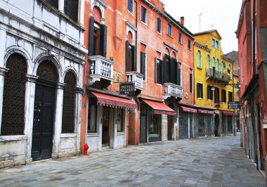 View of the street in city centre of Venice