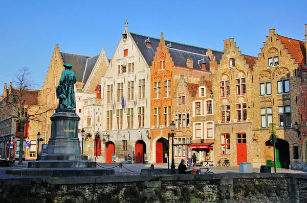 View of the street in city centre of Brugge — 图库照片