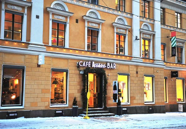 View of the street in city centre of Helsinki — Stock Photo, Image