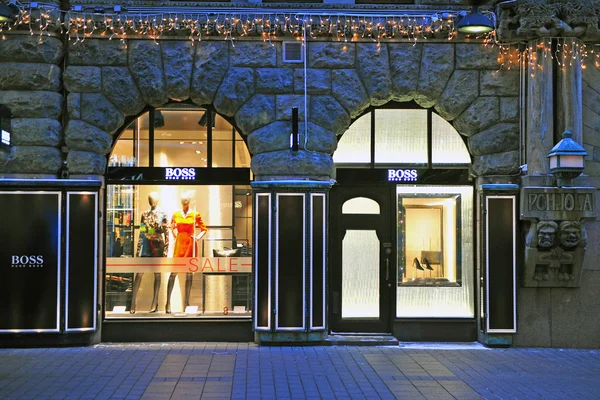 Facciata del flagship store Hugo Boss a Helsinki — Foto Stock