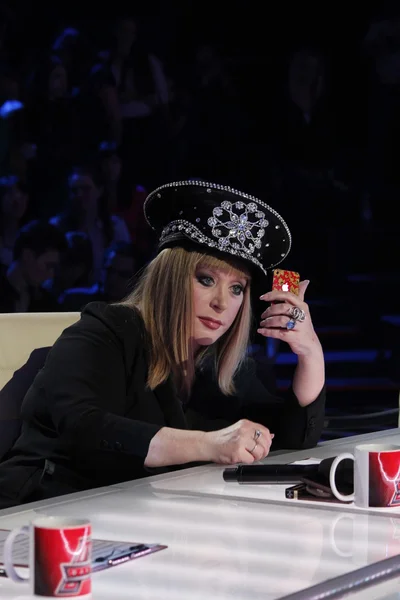 Alla Pugacheva în emisiunea "Factor A " — Fotografie, imagine de stoc