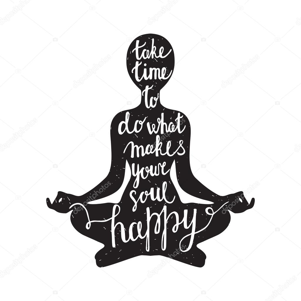 Download Meditation silhouette with quote — Stock Vector © shlemina ...