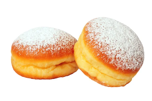 Zwei Donuts isoliert über Weiß — Stockfoto