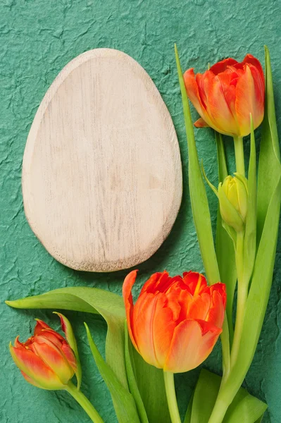 Wooden Easter egg — Stock Photo, Image