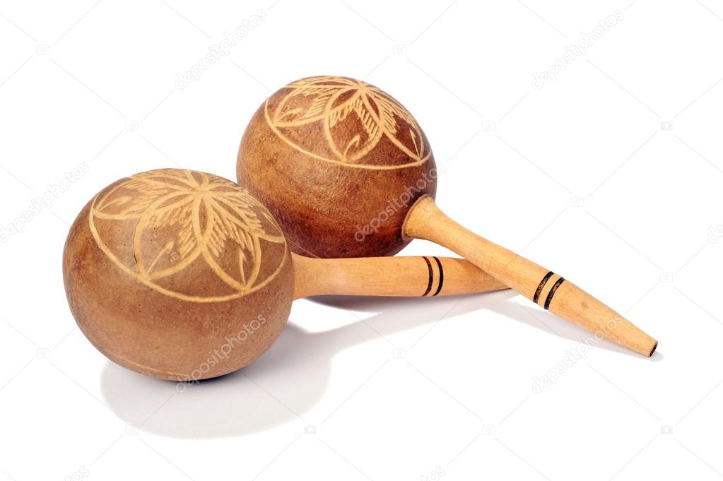 Pair of maracas isolated