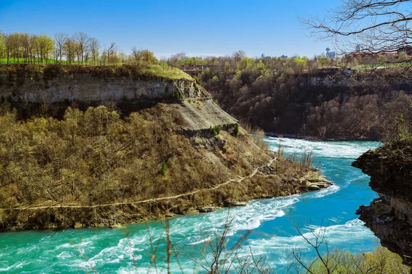 Niagara Falls River Canyon Mountain Hill Landscape Scenery Turquoise Water — Stock Photo, Image