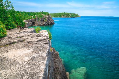 landscape natural view on great Cyprus lake at beautiful gorgeous Bruce Peninsula, Ontario