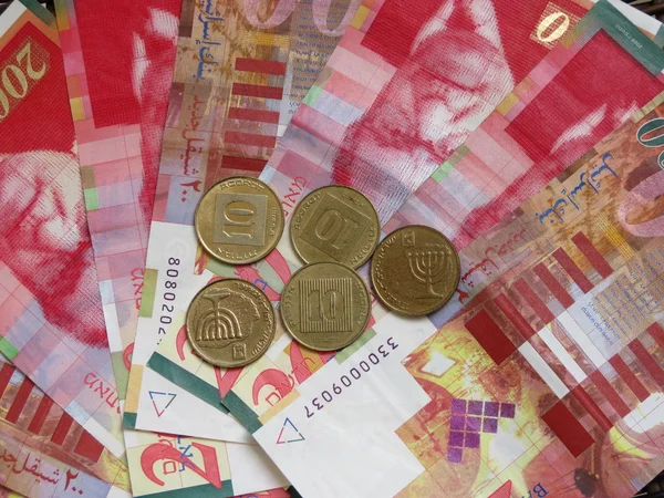 Sedlar Israel - siklar 200 och mynt i 10 agora — Stockfoto