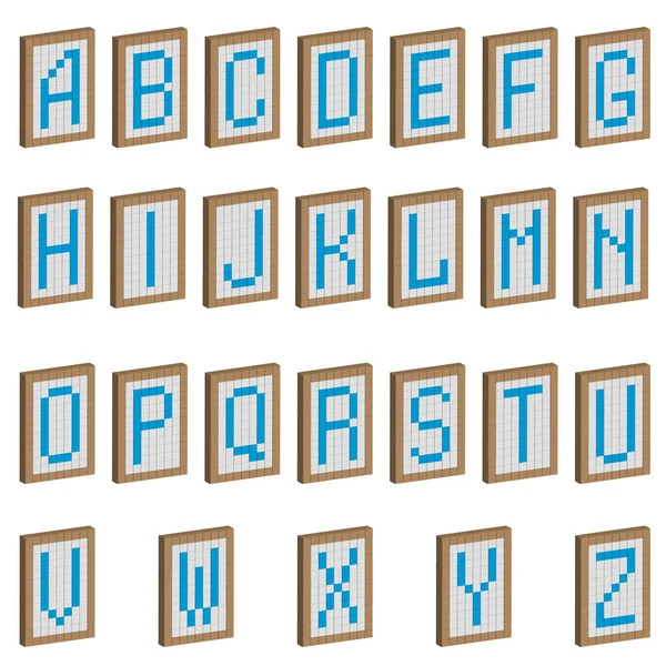 Plaques colorées avec alphabet — Image vectorielle