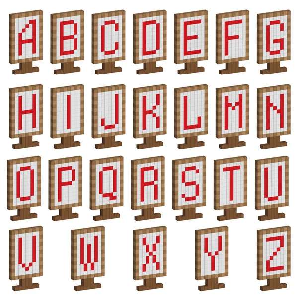 Plaques colorées avec alphabet — Image vectorielle