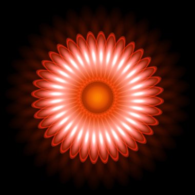 Parlak kırmızı neon daire. Neon siyah bir arka plan degrade desen. Dekor unsuru. Tasarlamak için. Üniversal kullanma. Vektör çizim