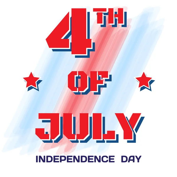 4 Temmuz. Fırça darbeleri ile beyaz bir arka plan üzerinde Büyük parlak yazıt 4 Temmuz. Bağımsızlık Günü, 4 Temmuz bayramı selamı, kartı, pankartı, el ilanı. Vektör çizimi — Stok Vektör