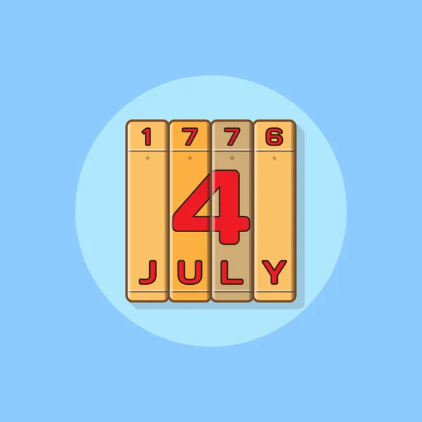 Bağımsızlık Günü 4 Temmuz ve 1776 kitaplarda . 4 Temmuz Bağımsızlık Günü kutlamaları için düz stil simgesi. Vektör — Stok Vektör