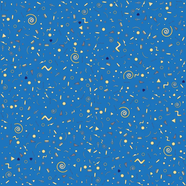 Soyut moda geometrik mavi arka plan ile altın öğeleri. Kağıt, kumaş, plastik, Çin üzerine basım için Tasarla — Stok Vektör