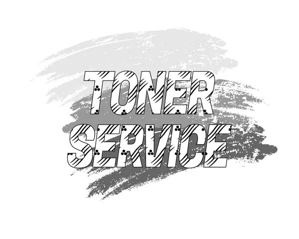 Logo Toner Servisi, grunge fırça darbeleri gri renk tonlarında. Vektör — Stok Vektör