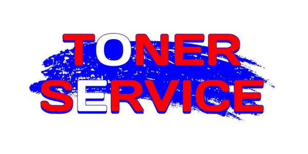 Logo Toner Servisi, grunge mavi renk fırça darbesi. GRB paleti. Vektör — Stok Vektör