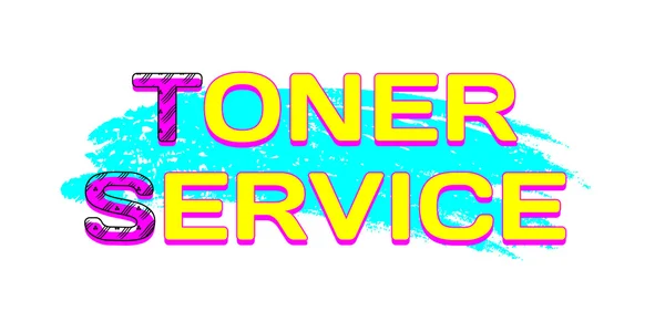 Logo Toner Servisi, camgöbeği rengi fırça darbesi. CMYK renk. Vektör — Stok Vektör