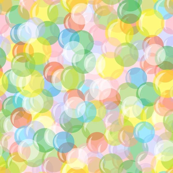 Fondo brillante sin costuras con globos, círculos, burbujas. Patrón festivo, alegre y abstracto. Para tarjetas de felicitación, papel de regalo — Vector de stock