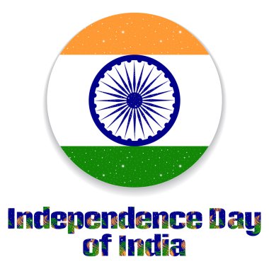 Hindistan Bağımsızlık Günü. 15 Ağustos. Daire Hindistan'ın devlet bayrağı stilize. Tatil arka planı, kart