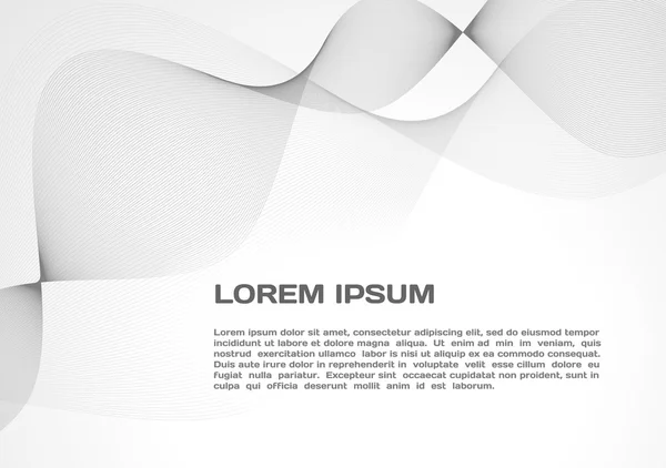 Abstracte moderne achtergrond met lijnen en golven. Ontwerpen op een lichtgrijze achtergrond met een veld voor tekst — Stockvector