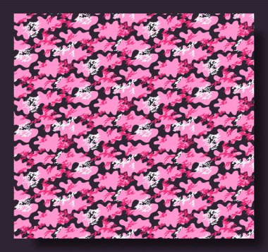 Kırmızı kamuflaj kusursuz desen. Moda tasarımı için arka plan. Aşk, Sevgililer Günü teması. Vektör