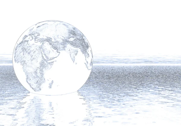 Globe dans l'eau — Photo