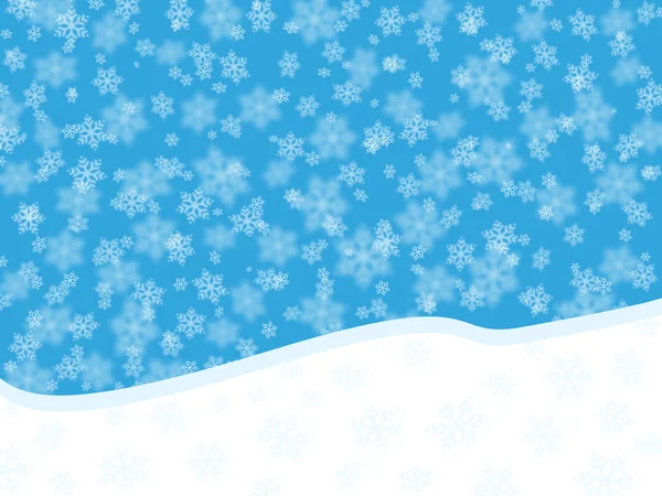 Fiocchi di neve bianchi su sfondo blu con un campo per il testo — Foto Stock