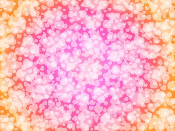Weiße Herzen auf gelb-rosa Hintergrund am Valentinstag — Stockfoto