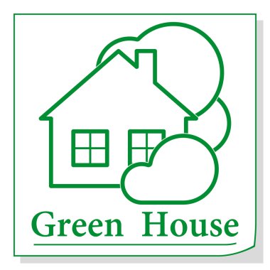 Eko ev. Emlak logosu. Çevre dostu malzemeler evi