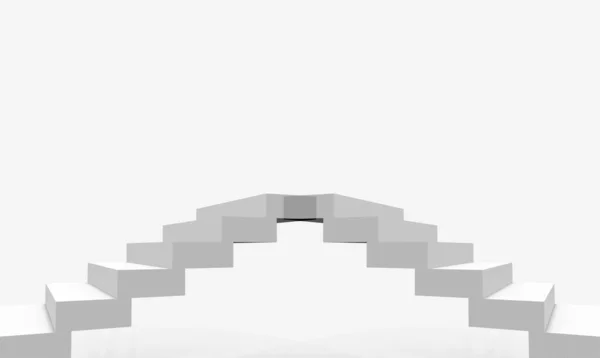 Renderizado Dos Vías Simple Diseño Minimalista Escaleras Blancas Sobre Fondo —  Fotos de Stock