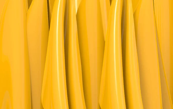 Rendering Luxury Yellow Curve Napkins Row Wall Background — Stock Photo, Image