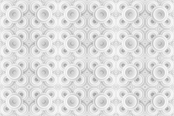 Renderizado Blanco Sin Costuras Redondo Circular Flor Forma Patrón Diseño — Foto de Stock
