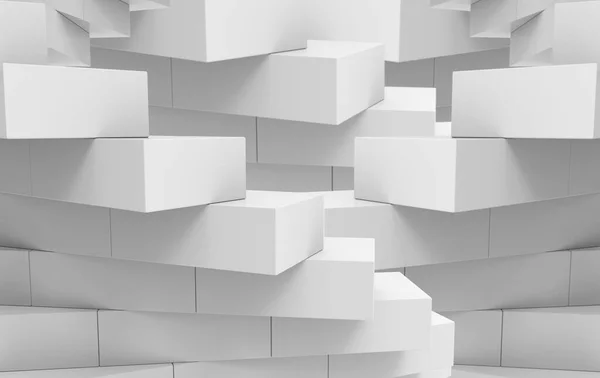 Rendering Grigio Cubo Mattone Stack Muro Sfondo — Foto Stock