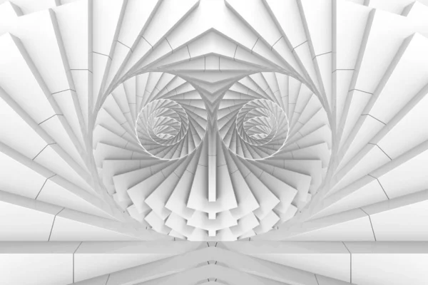 3D渲染 心形墙背景中的白色幻影旋涡艺术 — 图库照片