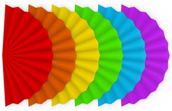 Рендеринг Цвет Радуги Цветной Фанфоновой Бумаги Фоне Белой Стены Стоковое Изображение
