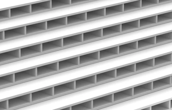Απόδοση Άποψη Της Σύγχρονης Λευκό Sqaure Μοτίβο Τούβλο Τοίχο Σχεδιασμό — Φωτογραφία Αρχείου