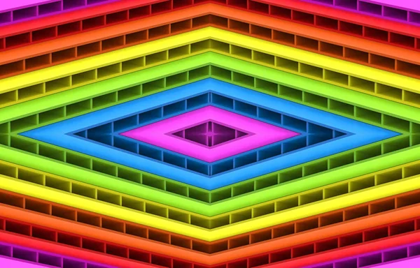 3D渲染 Lgbt彩虹彩色方格网格瓷砖图案墙体设计背景 — 图库照片