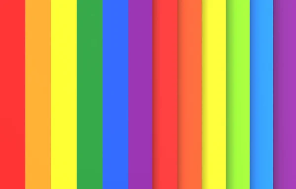 3Dレンダリング Lgbt虹色のバーパターン紙壁の背景 — ストック写真