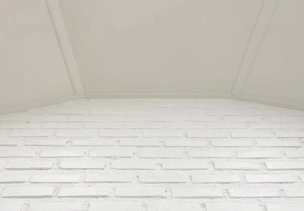 Порожній Білий Цегляний Фон Стіни Стелі Стіни — стокове фото