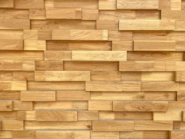 Marrom Hardwood Tijolo Bloco Forma Padrão Design Parede Fundo — Fotografia de Stock