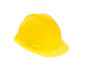 Sarı kask veya beyaz arka plan üzerinde izole zor şapka
