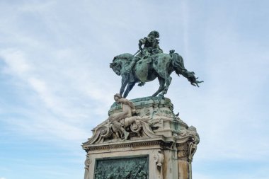 Macaristan, Budapeşte 'deki Budapeşte Kalesi' nde Savoy 'un Binicilik Kanunu' ndan Prens Eugene 'in görüntüsü.