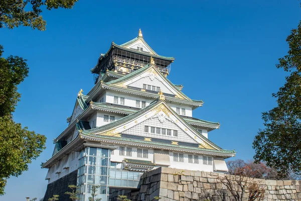 Вид Замок Осака Найвідоміша Пам Ятка Японії Відігравав Важливу Роль — стокове фото