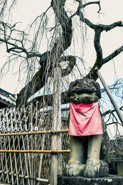 Santuário Japonês Guardião Cão Leão Também Conhecido Como Escultura Pedra — Fotografia de Stock