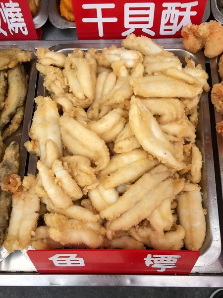 Kaohsiung Taiwan Luglio 2015 Veduta Dello Street Food Fritto Sull — Foto Stock